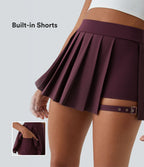 Breezeful™ Mini Jupe Soirée Plissée 2 en 1 Taille Haute Poche Latérale Boucle Réglable Séchage Rapide