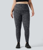 Legging de yoga grande taille Halara UltraSculpt™ taille haute gainant imprimé léopard avec poches