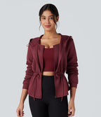 Veste de sport SpacerTek™ à capuche, manches longues, ourlet arrondi