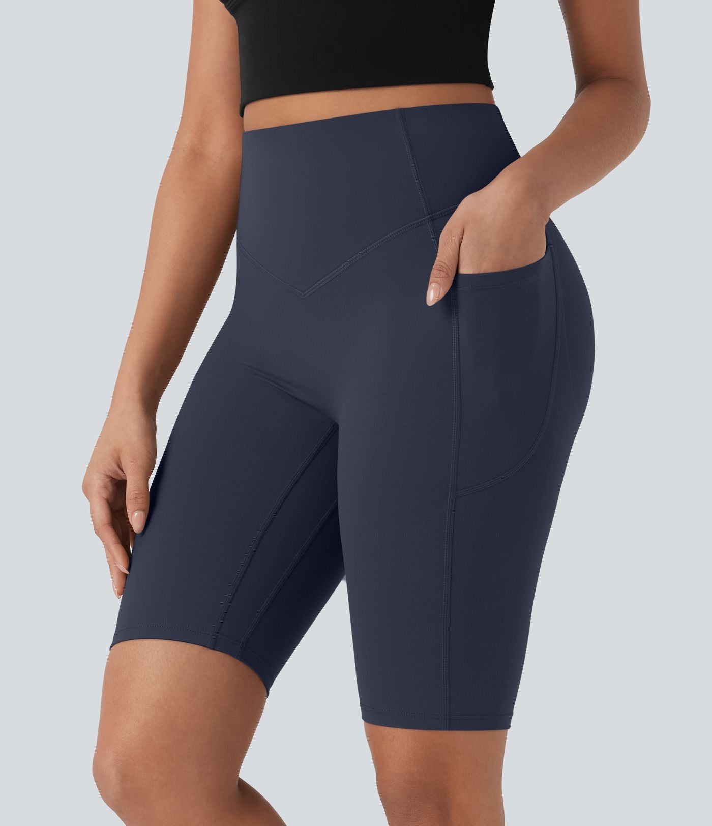 Short cycliste 12,5 cm d'entraînement gainant taille haute avec poches Halara UltraSculpt™