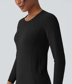 Haut de sport col rond manches raglan longues sans couture OneForm Seamless Flow