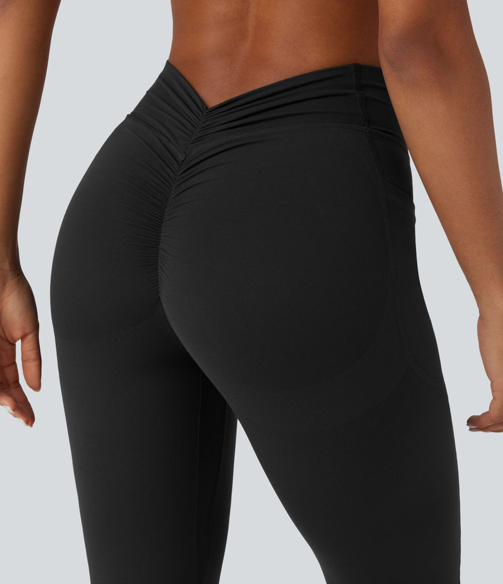 Pantalon de yoga à coupe bootcut gainant galbant taille haute avec effet scrunch et poches Halara UltraSculpt™