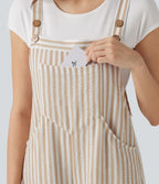 Salopette casual rayée effet lin avec poches