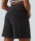 Halara Flex™ Short décontracté ample en jean taille haute 17,5 cm avec poches
