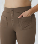Pantalon coupe droite grande taille taille haute DayStretch avec poches