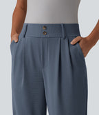 Halara Flex™ Pantalon tailleur fuselé taille haute en tissu gaufré avec poches