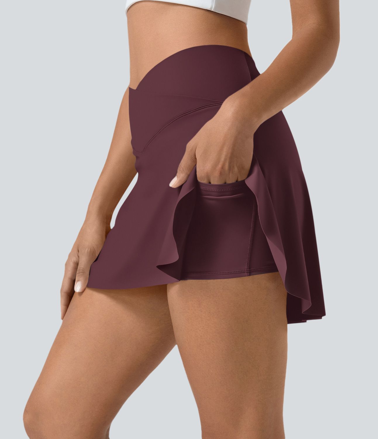 Jupe de tennis mini 2-en-1 quotidienne SoftlyZero™ Airy avec croisement, poche latérale et effet frais InstantCool, Lucid, protection solaire UPF50+