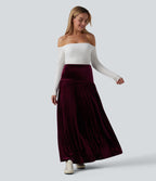 Jupe longue casual trapèze velours taille haute