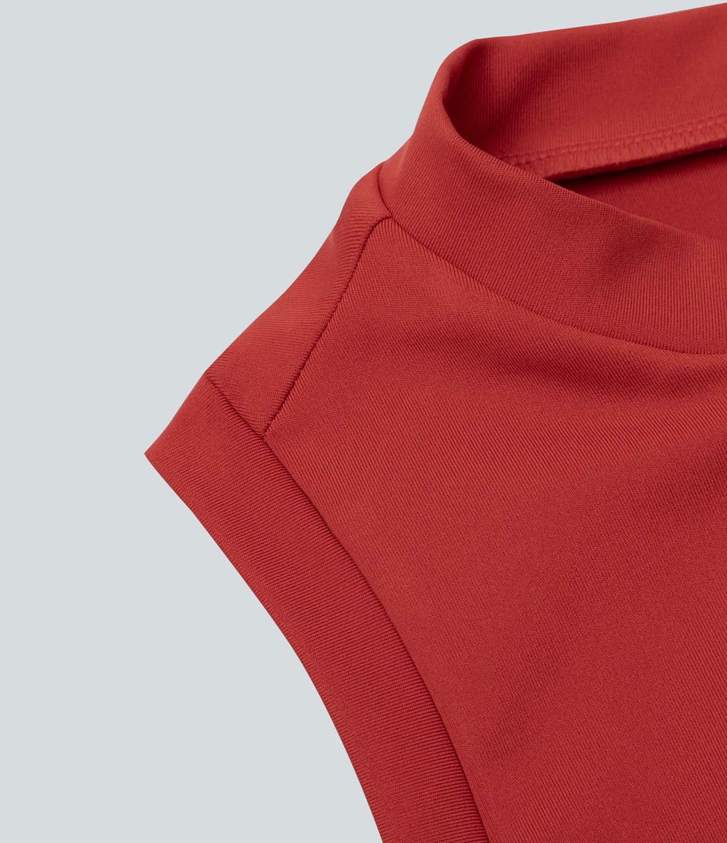 Robe de Tennis Mini Sport 2 Pièces avec Fermeture Éclair Dos Nageur et Poches Latérales Fendues