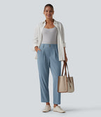 Halara Flex™ Pantalon tailleur fuselé taille haute en tissu gaufré avec poches