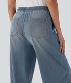 Jean décontracté Halara Flex™ taille mi-haute avec cordon de serrage et pochesns