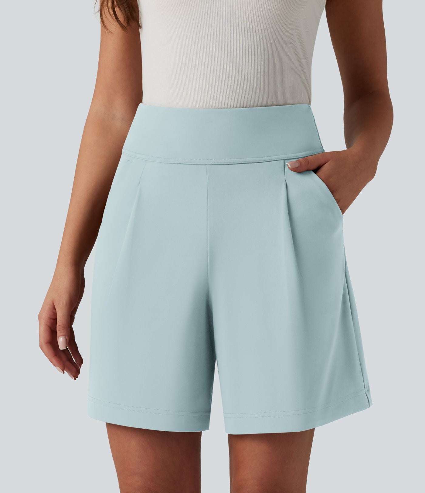 Short tailleur ample DayStretch taille haute 17,5 cm avec poches