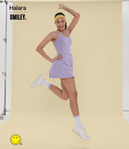 Robe sport évasée dos ouvert torsadé Halara X Smiley® SoftlyZero™ Airy avec poches – Longueur allongée – Édition Easy Peasy – Bonnets A à D