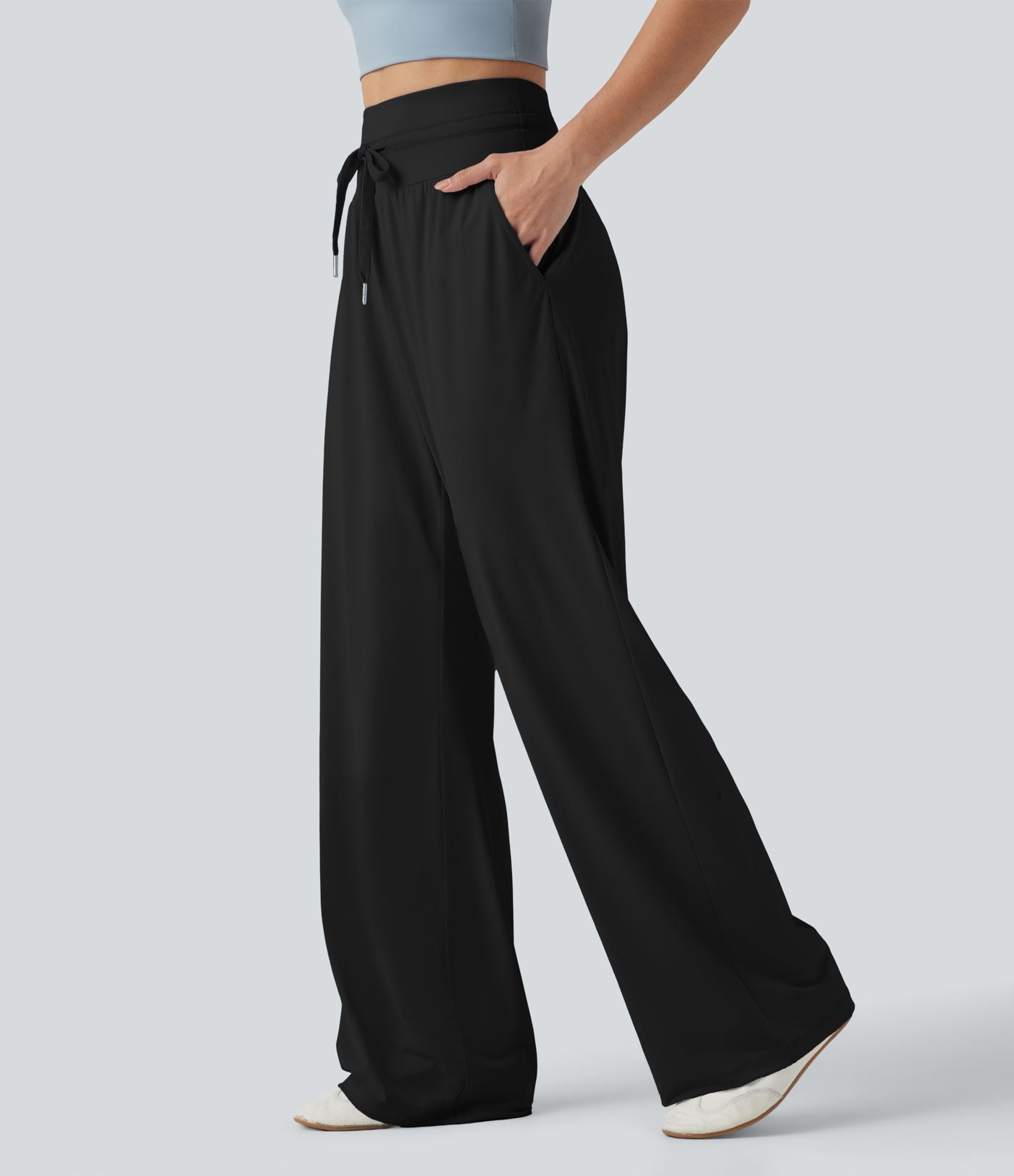 Pantalon large décontracté, taille haute, cordon de serrage, à effet frais InstantCool, avec poches, protection solaire UPF50+