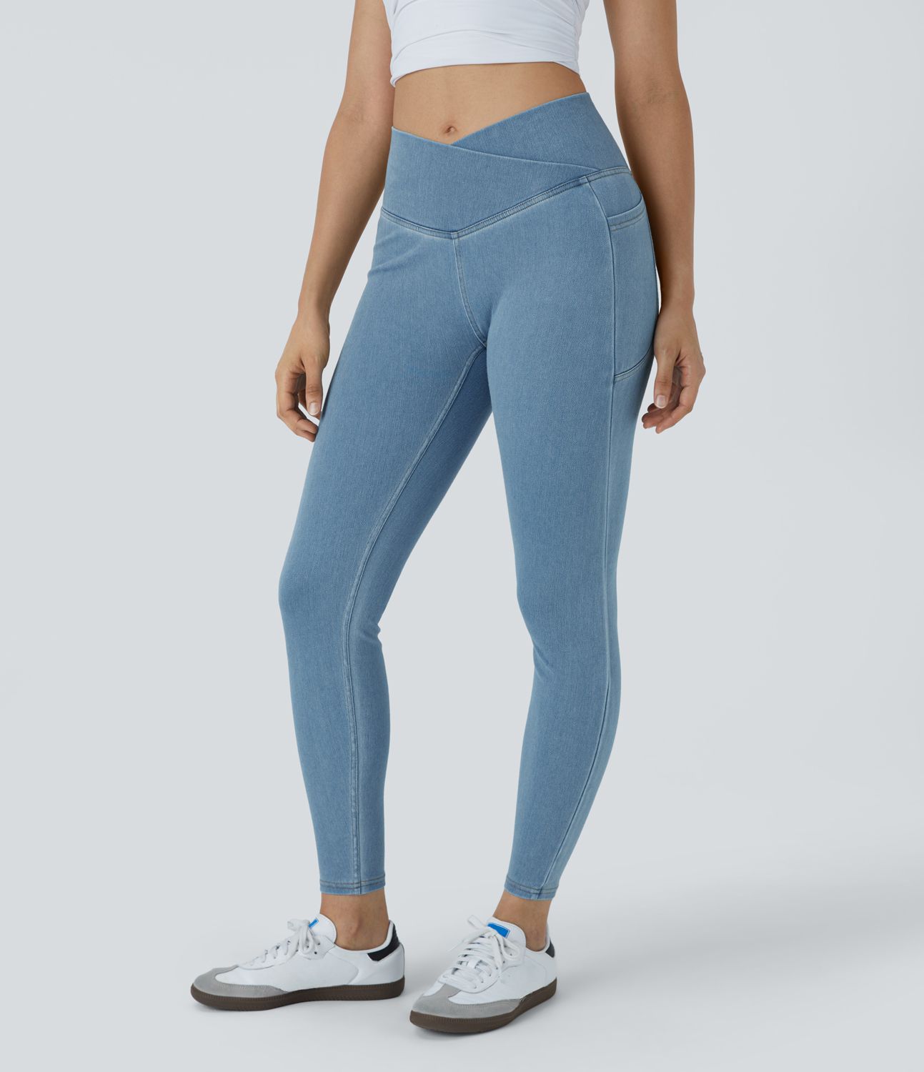 Halara Flex™ Jegging Travail Tricoté Extensible Lavé Poche Latérale Croisée