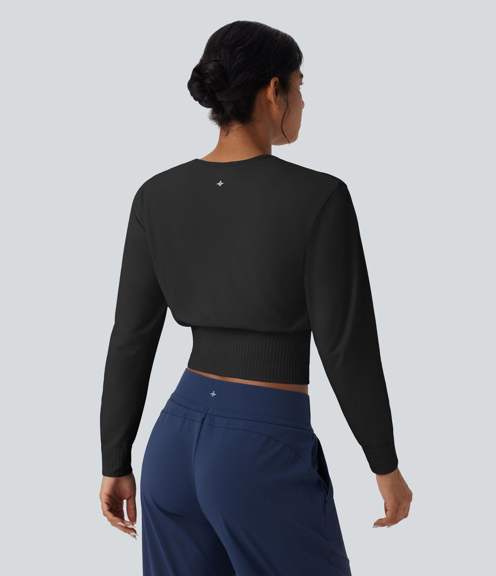 Haut de sport col rond à manches longues sans couture OneForm Seamless Flow