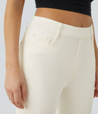 Jean 7/8 décontracté taille haute avec poches et jambe droite Halara Flex™