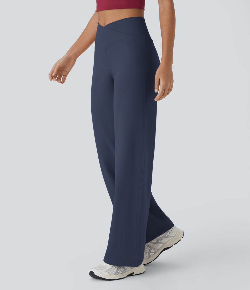 Pantalon yoga large croisé taille haute DayStretch avec poches