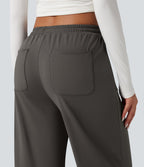 Pantalon tailleur large taille moyenne avec cordon de serrage Halara Flex™ DayStretch avec poches