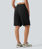 Short bouffant de danse taille basse en SoftlyZero™ à cordon de serrage avec poches - UPF50+