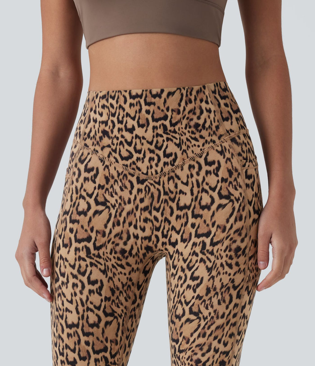 Legging d'entraînement taille haute gainant effet push-up imprimé léopard Halara UltraSculpt™ avec poches