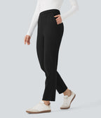 Pantalon de travail ajusté 7/8 repliable taille haute avec cordon de serrage Halara Flex™ DayStretch avec poches