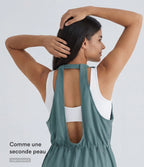 Breezeful™ Robe Sport Randonnée Mini Séchage Rapide 2 Pièces Dos Nu Poches Multiples Cordon de Serrage