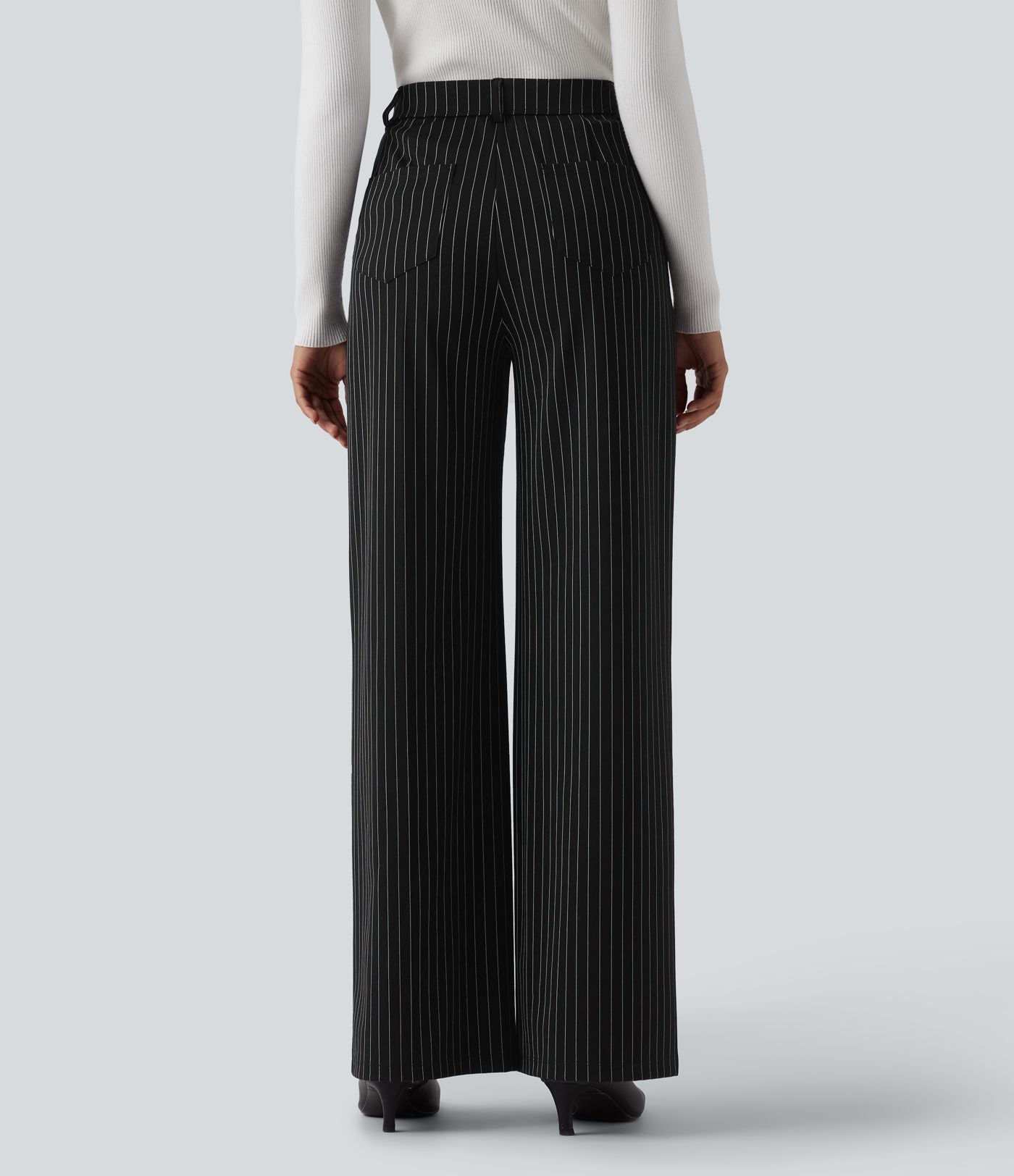 Pantalon de travail Halara Flex™ large taille haute à rayures et effet frais InstantCool avec poches