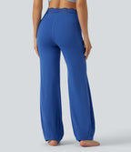 Pantalon de danse taille haute coupe ballon SoftlyZero™ avec dentelle contrastée, poches et protection solaire UPF50+