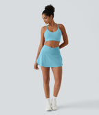 Jupe de tennis mini 2-en-1 quotidienne SoftlyZero™ Airy avec croisement, poche latérale et effet frais InstantCool, Lucid, protection solaire UPF50+