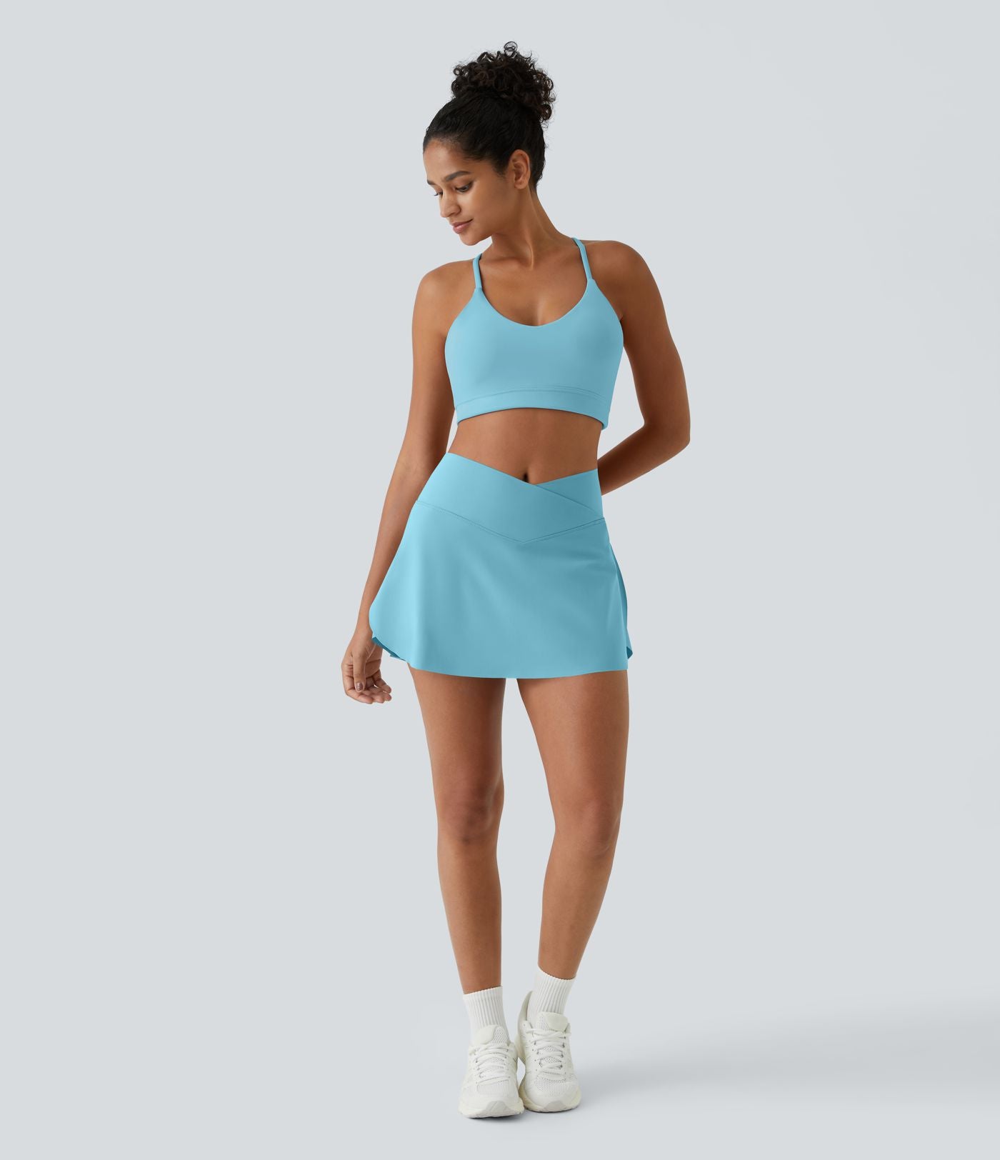 Jupe de tennis mini 2-en-1 quotidienne SoftlyZero™ Airy avec croisement, poche latérale et effet frais InstantCool, Lucid, protection solaire UPF50+