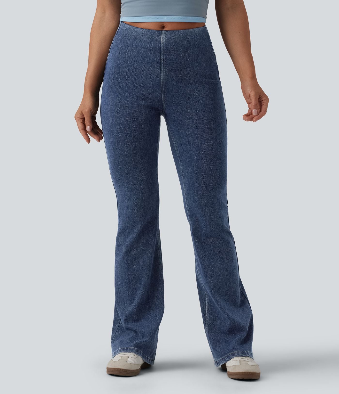 Halara Flex™ Jean évasé casual gainant taille mi-haute avec poches