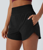 Short de course à pied Breezeful™ 2-en-1 séchage rapide, taille haute à poches multiples, ourlet arrondi 8,8cm