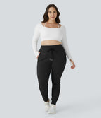 Jogging grande taille SoftlyZero™ Airy taille haute avec cordon de serrage poches latérales longueur complète effet frais InstantCool, protection solaire UPF50+