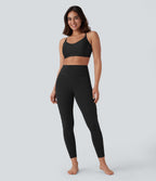 Legging de yoga 7/8 SpeedWave™ taille haute avec poches latérales et empiècements en mesh contrastés à séchage rapide