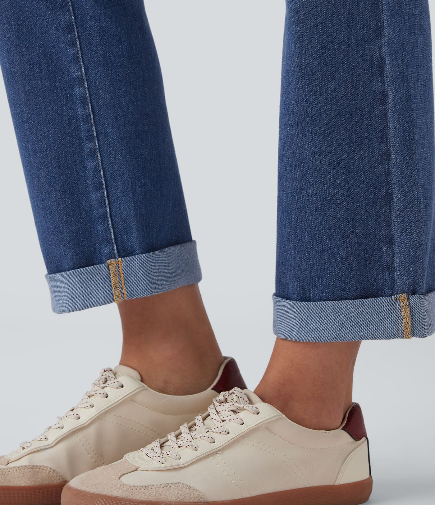 Jean décontracté Halara Flex™ ajusté taille haute ourlet retroussé avec poches