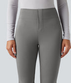 Pantalon tailleur bootcut taille haute ventre plat avec poches