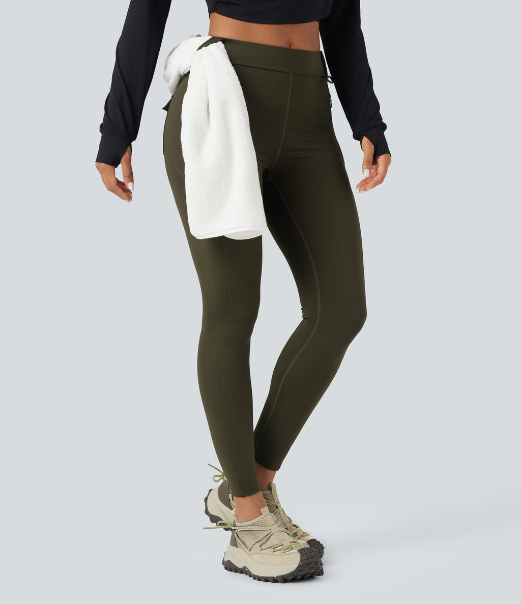 Legging cargo de randonnée résistant à l'usure taille mi-haute avec poches