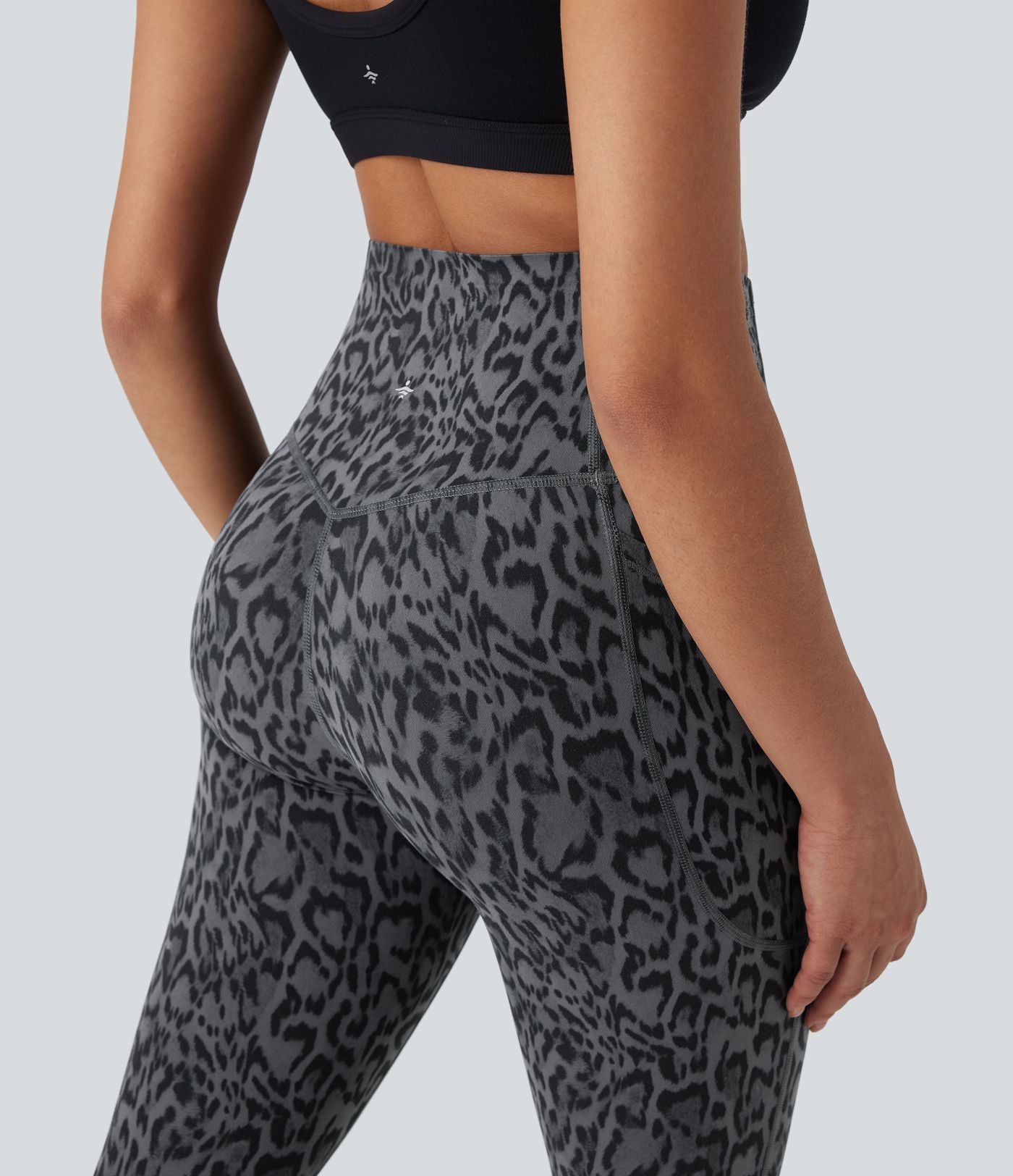 Legging de yoga gainant taille haute imprimé léopard avec poches Halara UltraSculpt™
