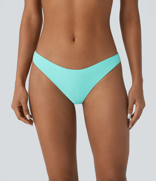 Bas de maillot de bain bikini uni taille basse