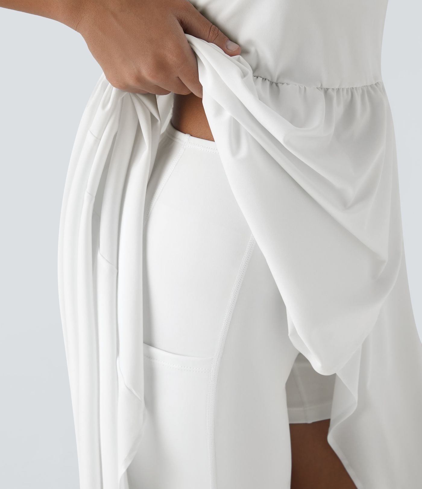 Breezeful™ Robe Casual 2 Pièces Dos Nu Haut Bas Poche Latérale Fluide Séchage Rapide