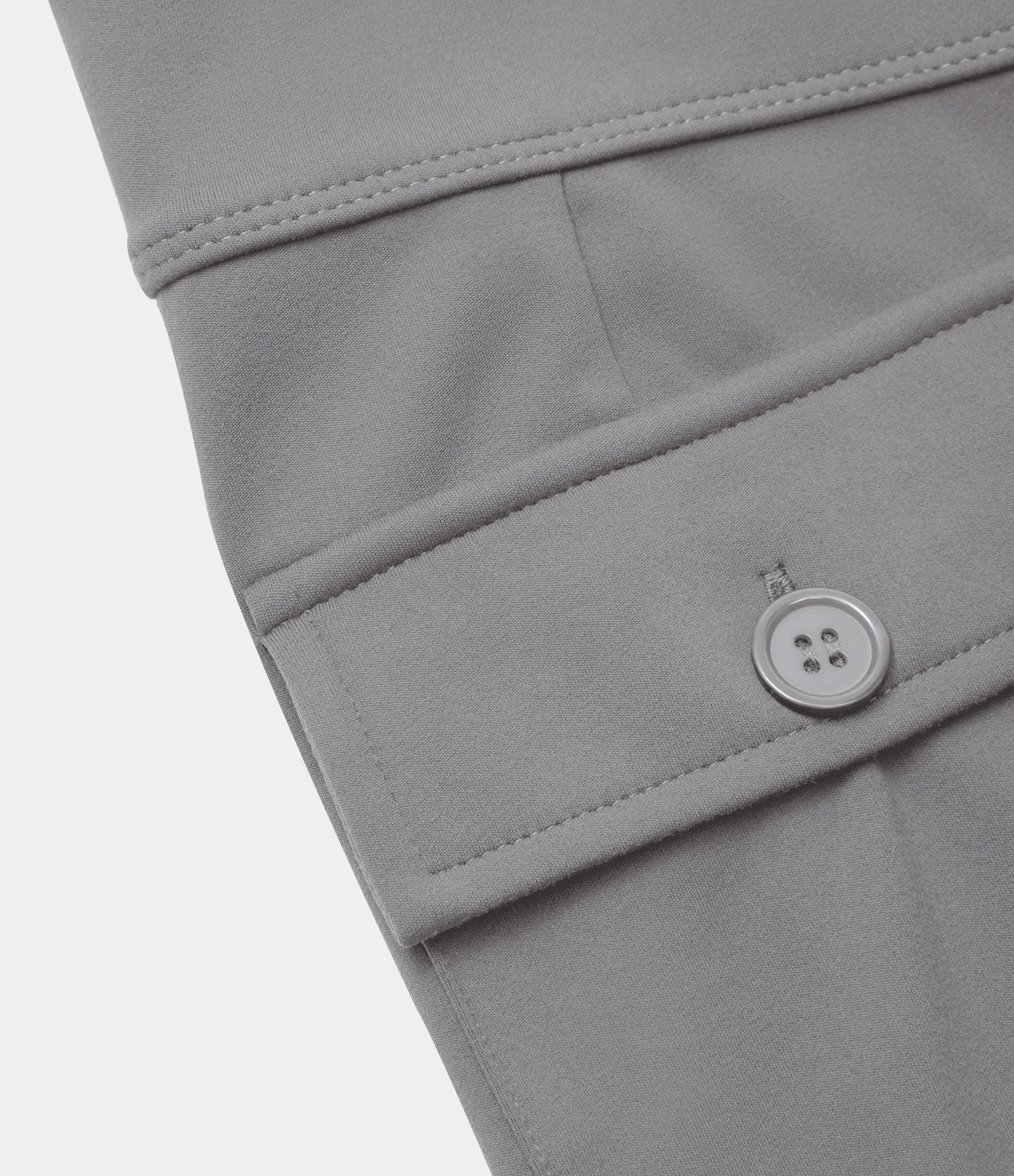Pantalon cargo décontracté évasé taille haute avec poches à rabat latérales