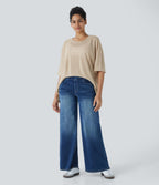 Top Casual Oversize Asymétrique Ourlet Fendu Transparent