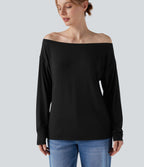 T-shirt épaules dénudées à manches longues