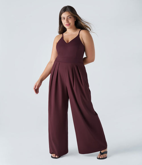 Breezeful™ Combinaison Dos Nu Poche Zippée Invisible Sur le Côté Jambe Large Séchage Rapide Grande Taille