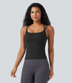 Débardeur yoga SoftlyZero™ Plush double bretelles dos croisé longueur étendue