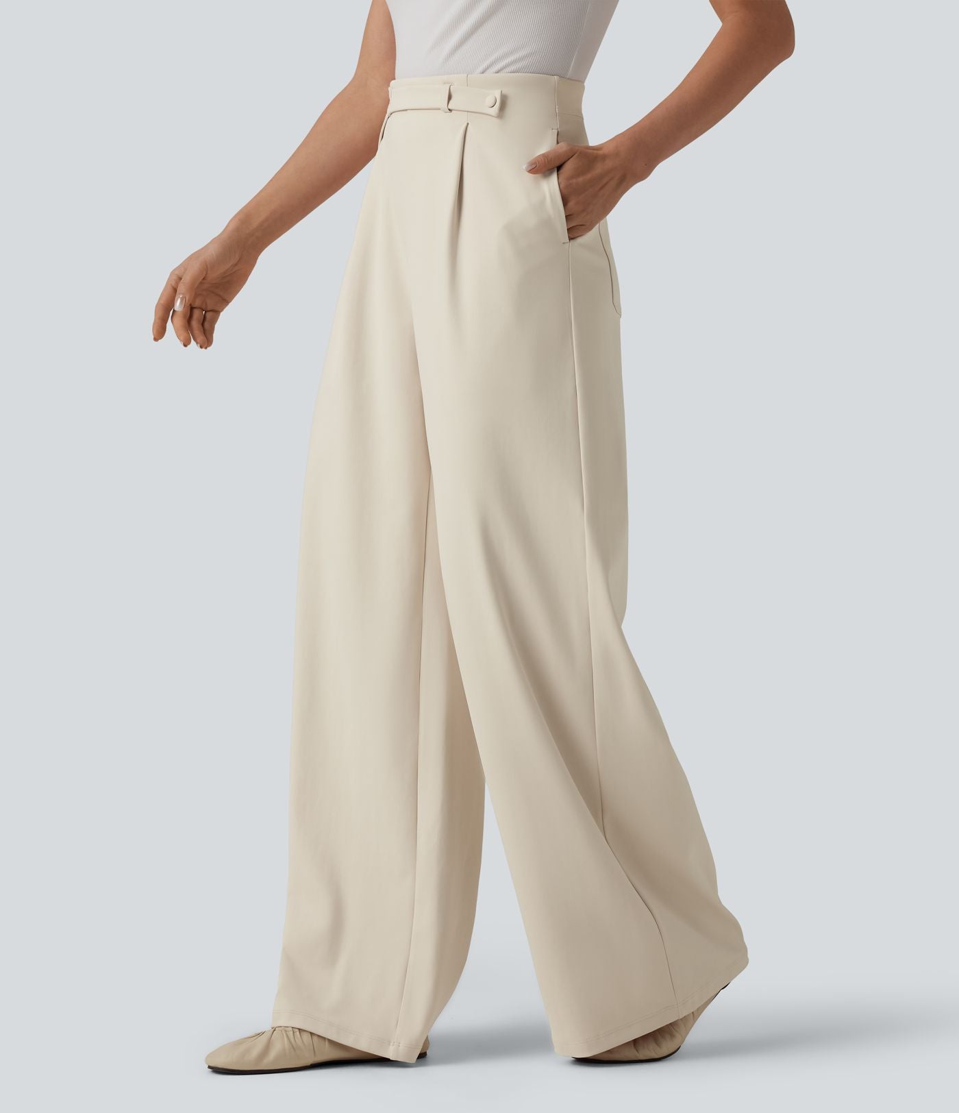 Pantalon tailleur large Halara Flex™ DayStretch taille haute avec poches