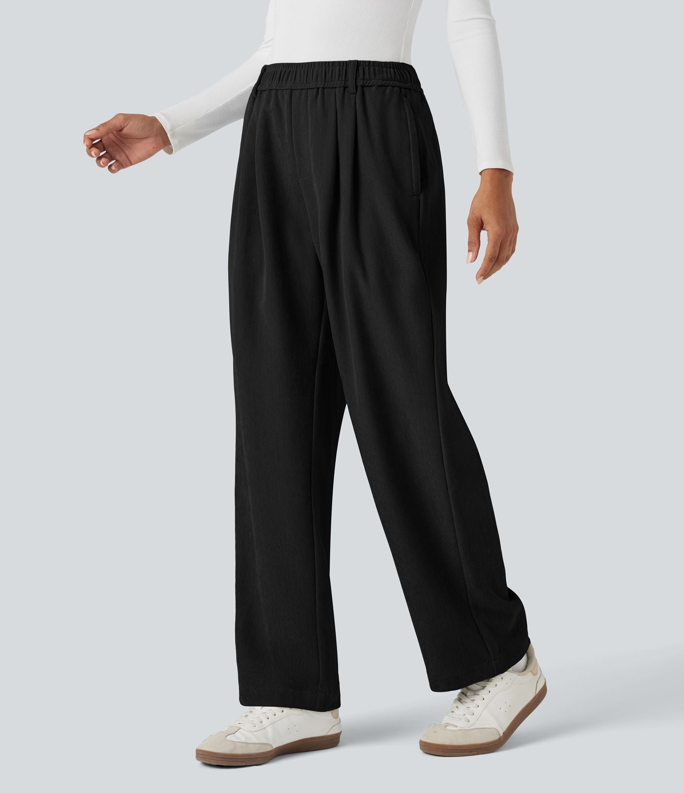 Pantalon taille mi-haute avec poches