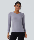 Haut de sport col rond manches raglan longues sans couture OneForm Seamless Flow