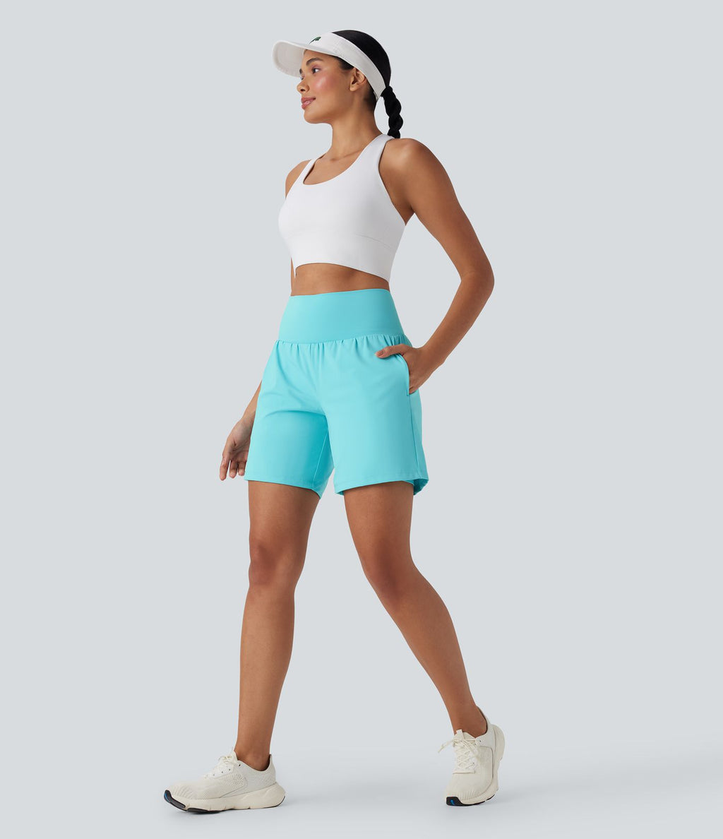 Short de yoga SoftlyZero™ Airy 2-en-1 taille très haute avec poches et effet frais InstantCool 17,5 cm